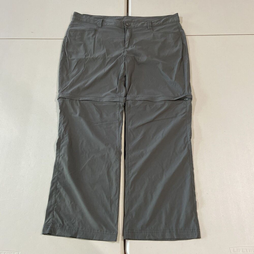 Eddie Bauer Women's Roll-Up Convertible Hiking Pants Size P16 Blue Outdoor Trail